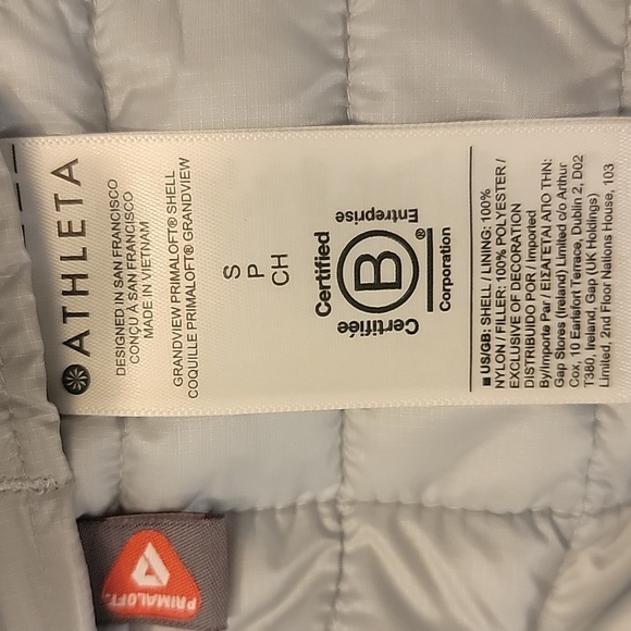 Athleta Grandview PrimaLoft Shell Jacket Coat - Small  Coast Gray - Picture 11 of 12